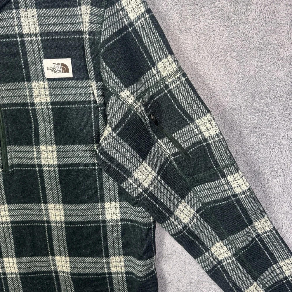 The North Face Gordon Lyons Jacket Mens L Novelty 1/2 Zip Plaid Fleece Sweater